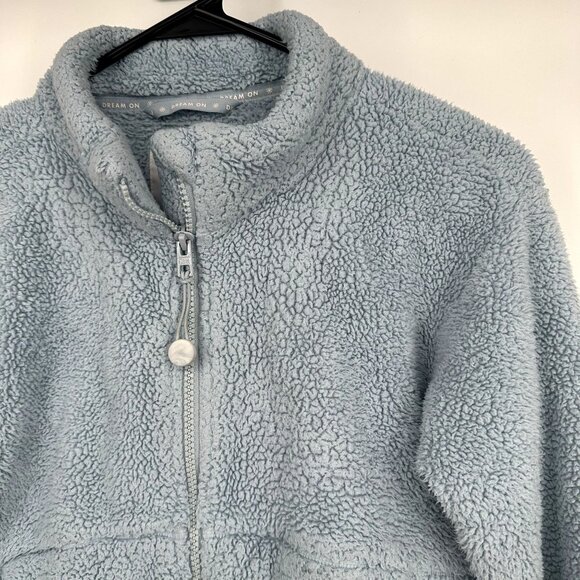 Athleta Girl So Toasty Tugga Sherpa Jacket Size Large light Blue - Picture 4 of 6